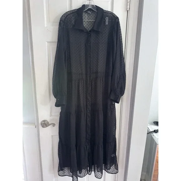 Black Sheer Long Dress - Picture 2 of 10